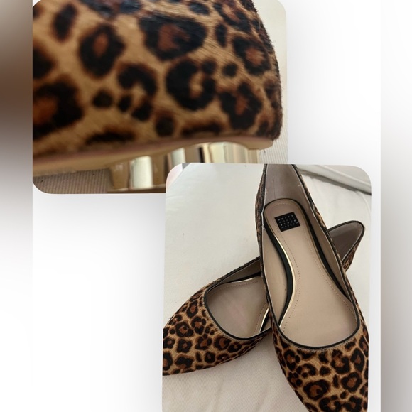 SALE🎁Flat shoe White House Black Market animal print size 8M with gold heal. - Picture 1 of 11